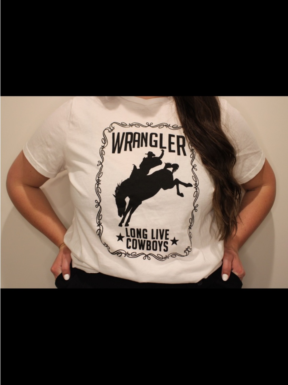 Wrangler White Graphic 'Long Live Cowboys' Tee